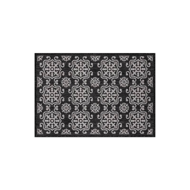 World Rug Gallery Transitional Geometric Textured Flat Weave Indoor/Outdoor Area Rug