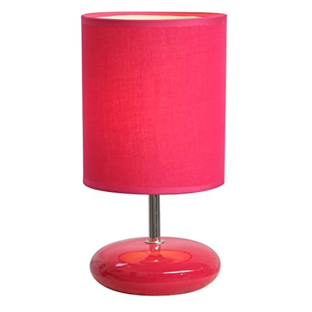 10.34 in. Pink Finish Table Lamp with Pink Shade, Sturdy Table Lamp for Living Rooms and Bedrooms