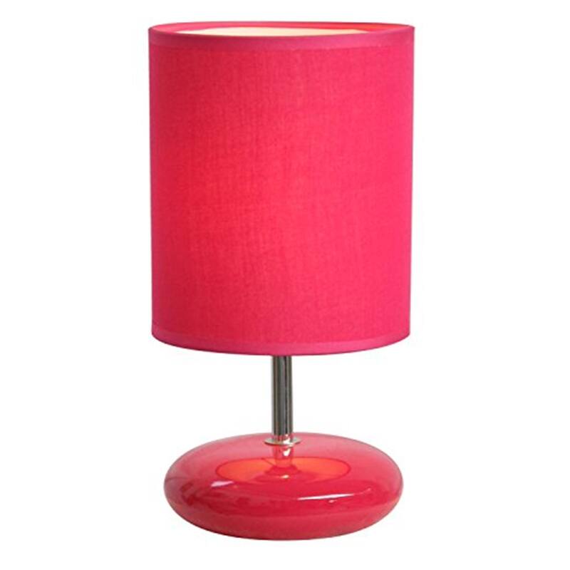 10.34 in. Pink Finish Table Lamp with Pink Shade, Sturdy Table Lamp for Living Rooms and Bedrooms
