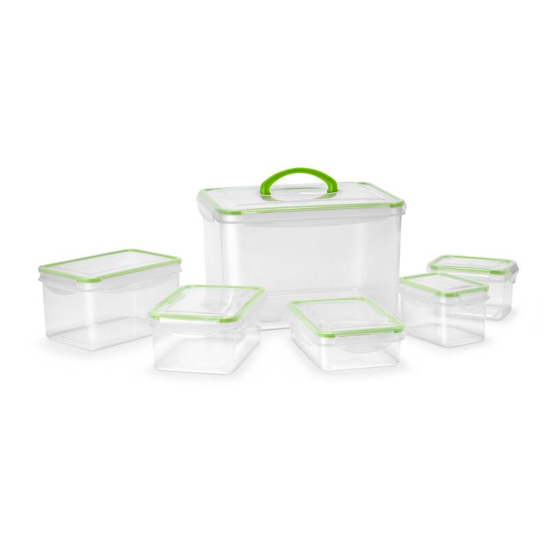 Sorbus Airtight Storage Containers with Snap-On Lids BPA Free Kitchen Pantry Storage Food Organizer - 12 Piece - 9"L x 11.5"W x 7.25"H - Clear