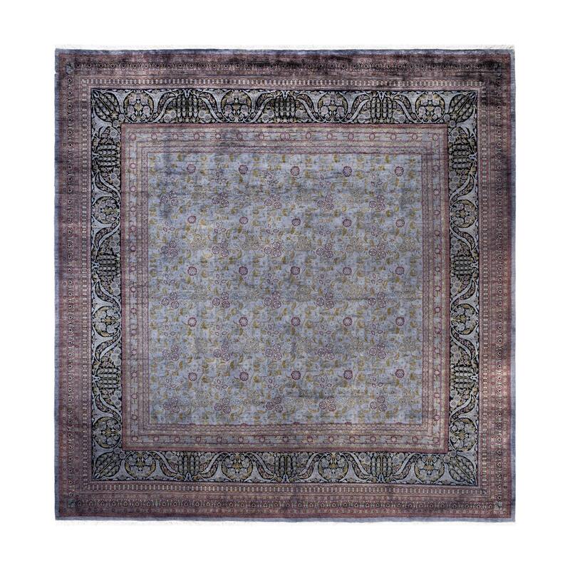 Overdyed One-of-a-Kind Hand-Knotted Area Rug - Gray - 9' 2" x 9' 5"