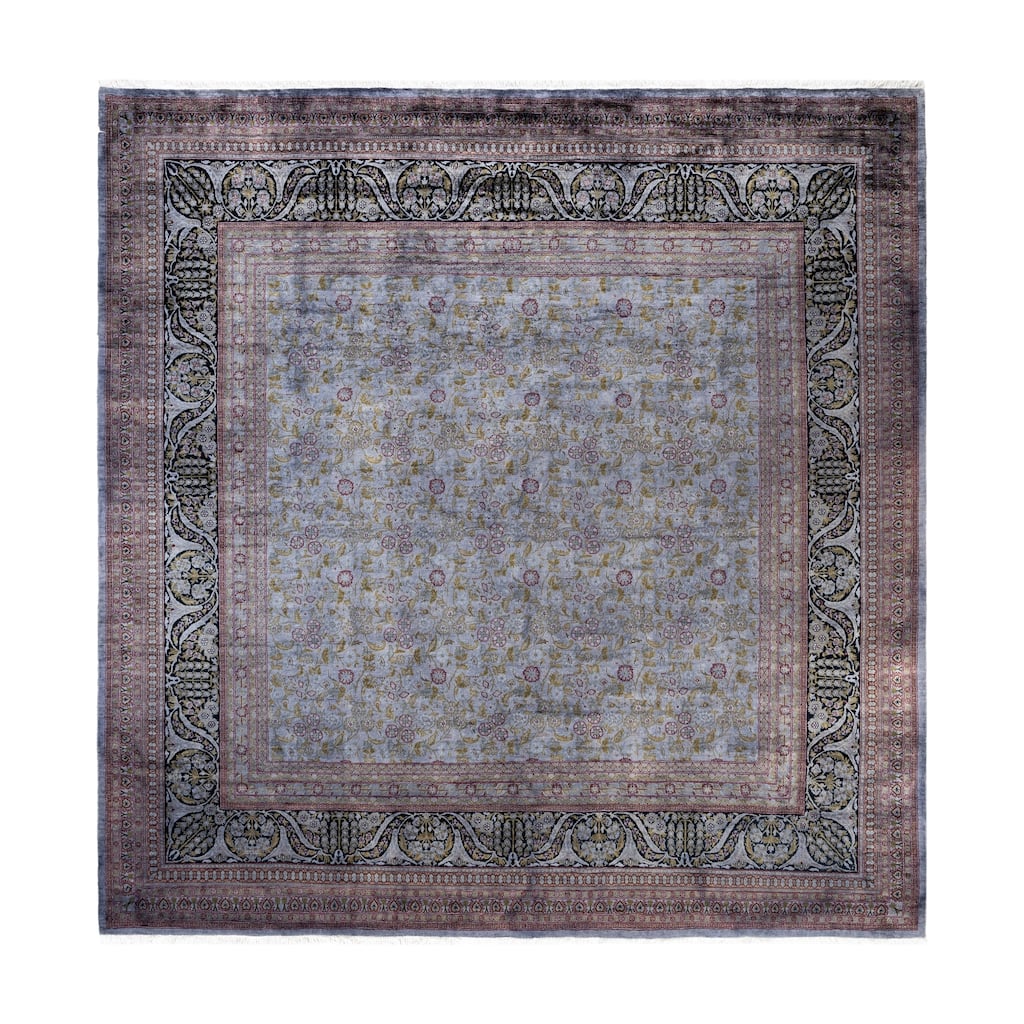 Overdyed One-of-a-Kind Hand-Knotted Area Rug - Gray - 9' 2" x 9' 5"