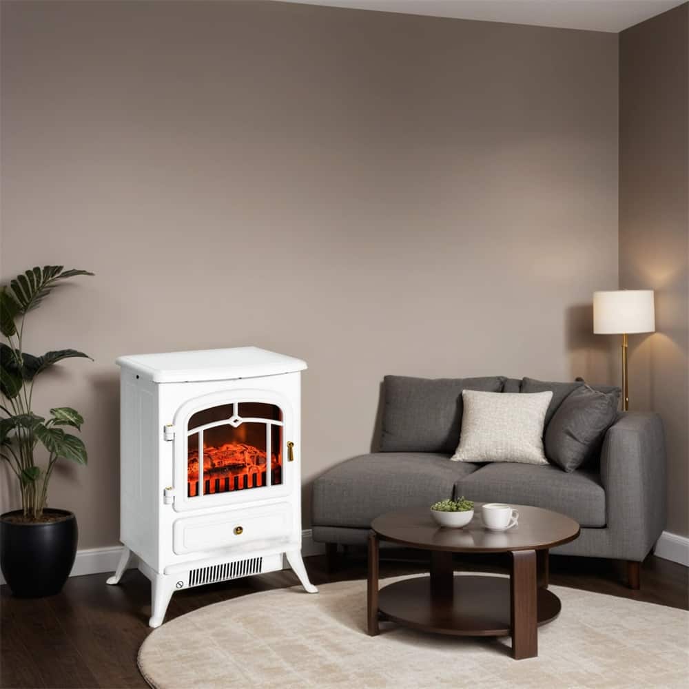 Electric Fireplace Heater,Freestanding Fire Place Stove w/LED Flames