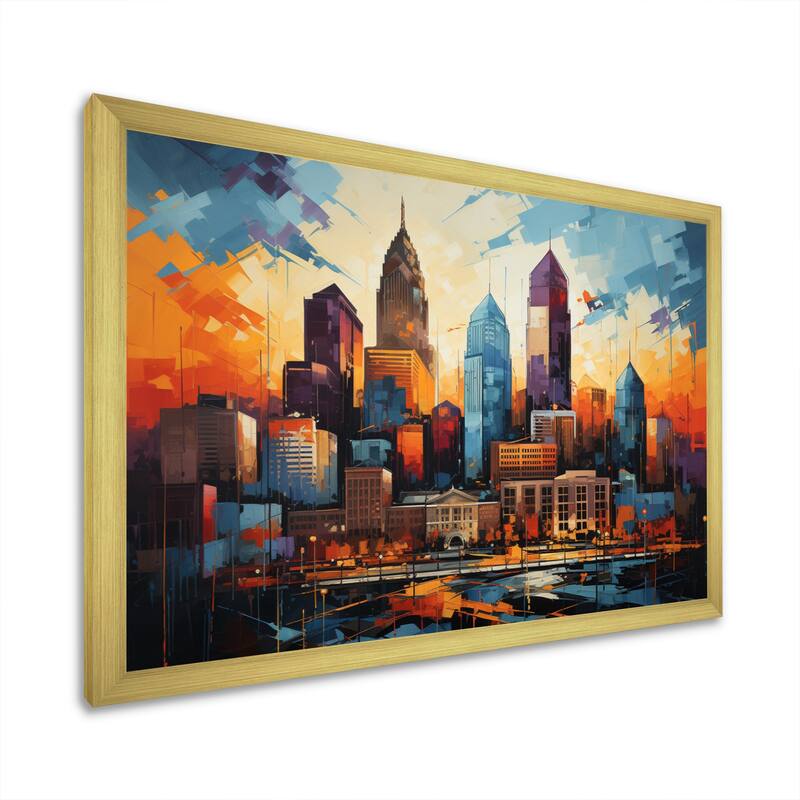 Designart "City Charlotte Collage IV" Charlotte Framed Canvas Prints