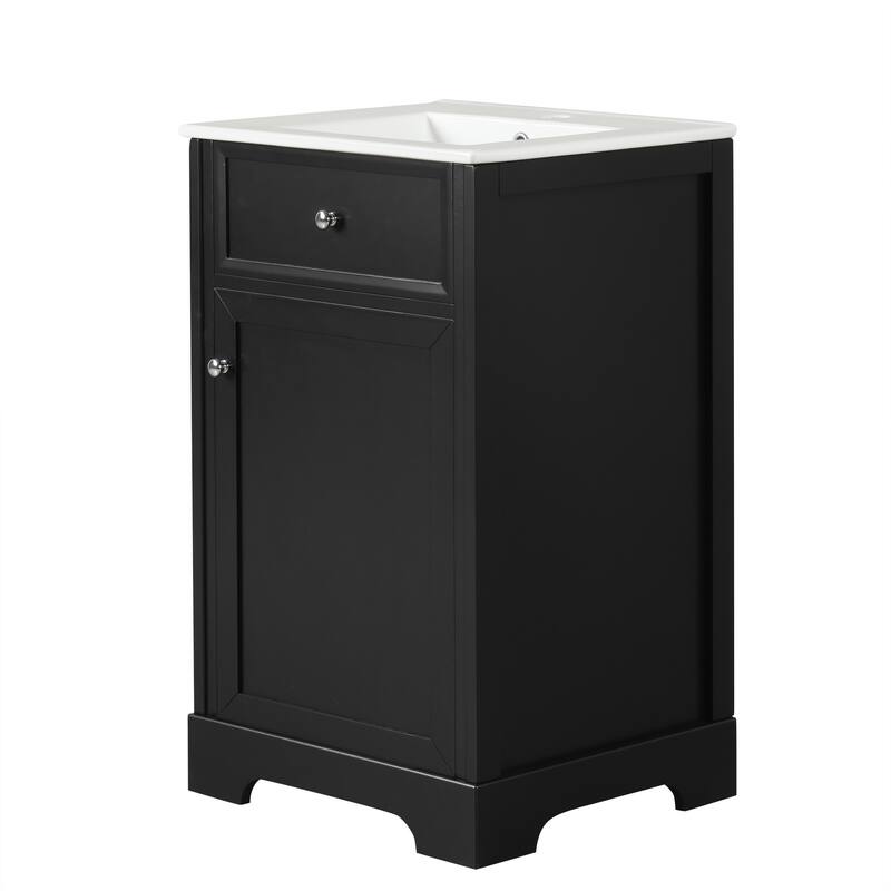 Freestanding Bathroom Vanity with Single Sink, Painted Finish, and Adjustable Shelf, 20"x18"x34" - 20in L