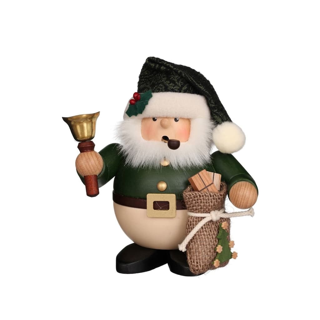 8.5" Christian Ulbricht Santa Claus Christmas Incense Burner with Bell