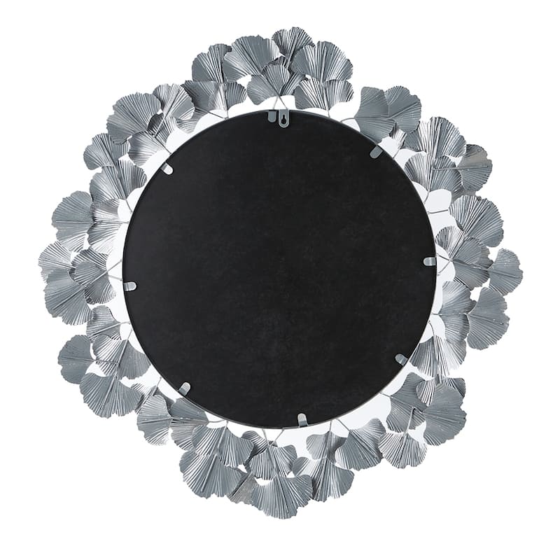 Martha Stewart Eden Gold Gingko Leaf Round Wall Mirror 30.5"
