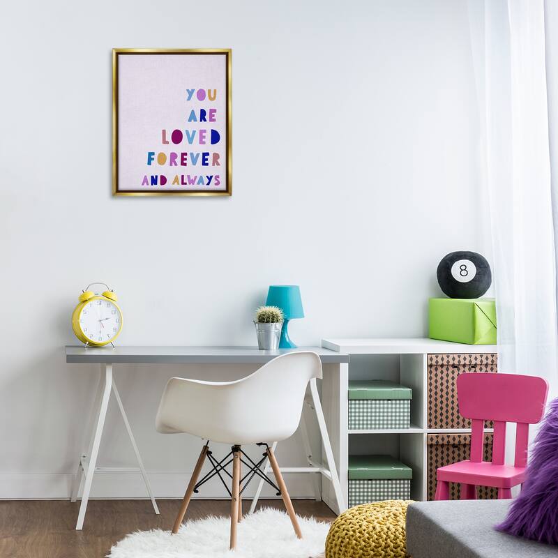 Stupell You Are Loved Forever Framed Floater Canvas Wall Art Design By Leah Straatsma