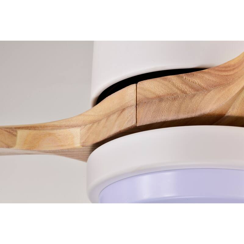 Yerma 52-inch Solid Wood and Metal Lighted Ceiling Fan with LED Lighting