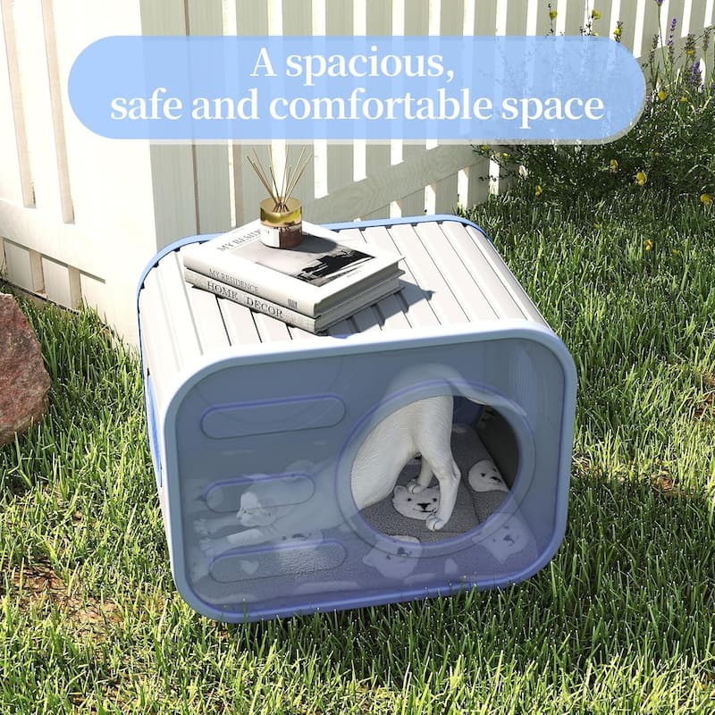 Cat Bed/House for Indoor resin Weatherproof (Blue)