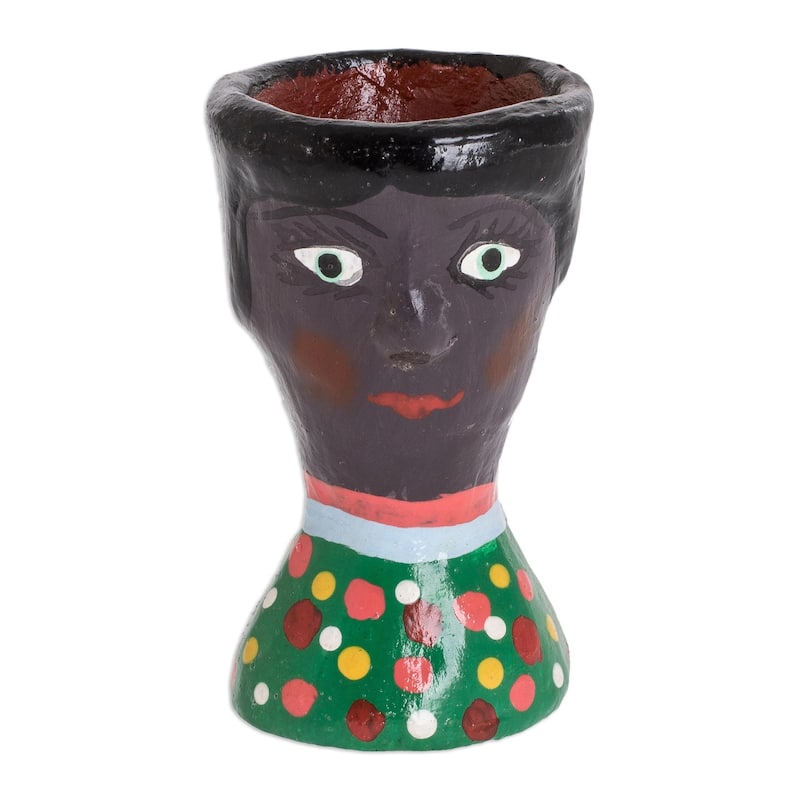 Novica Handmade Carolina Mini Ceramic Planter