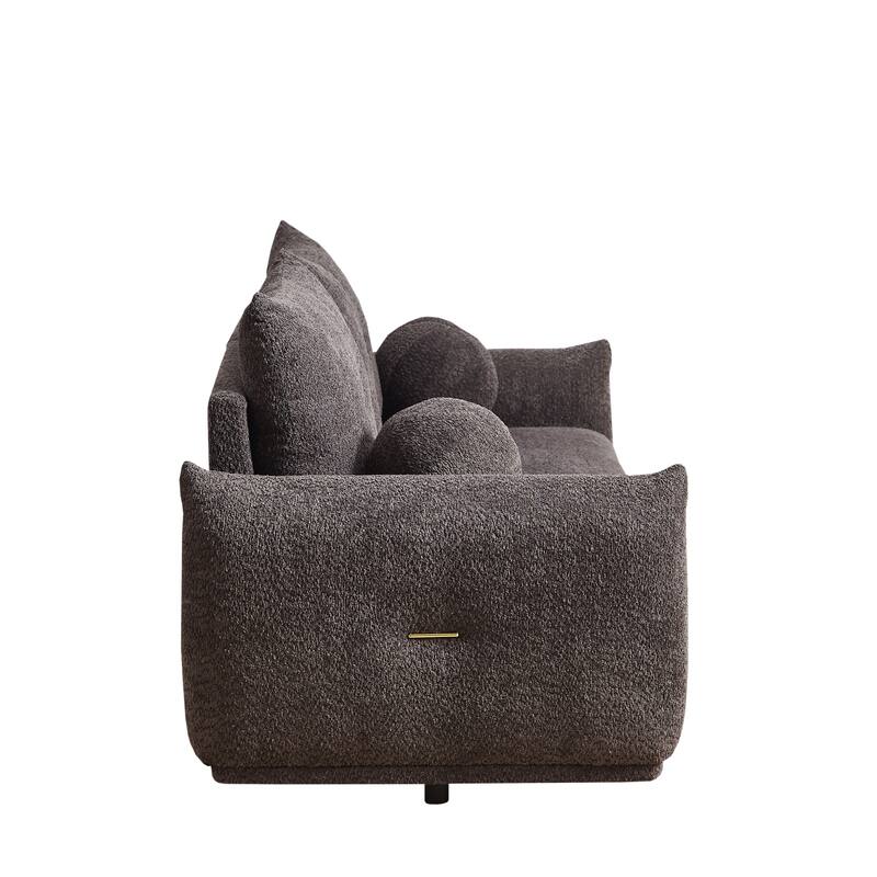 90'' Comfortable Sofa with 2 Cushions, 2 Ball Pillows, Two Sets