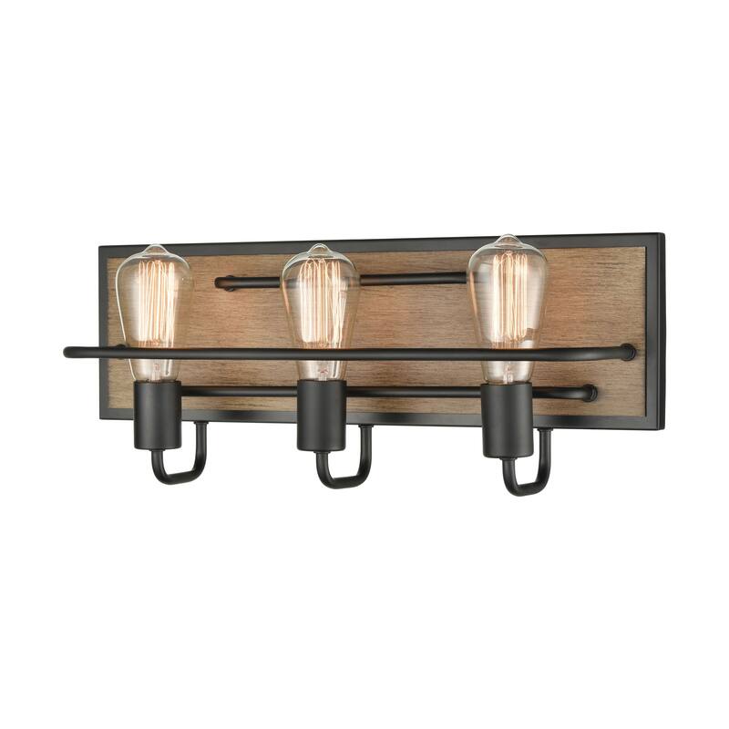 Elk Home Copley Matte Black Metal 3 Light Vanity Light - Matte Black, Aspen