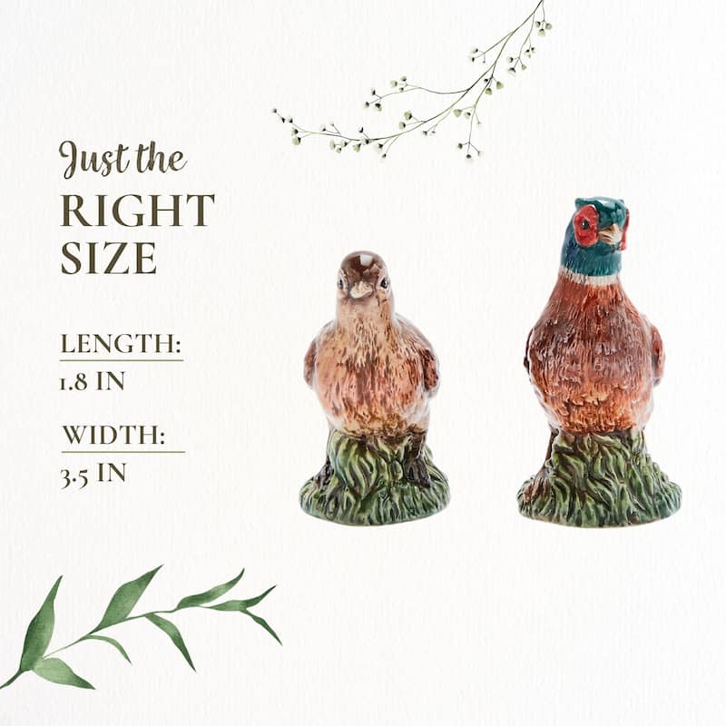 Spode Woodland Pheasant Salt and Pepper Set - 3.5 in