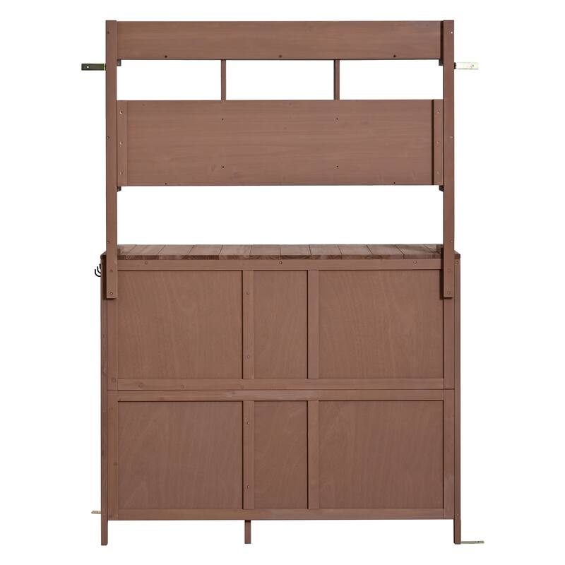 45" Farmhouse Patio Potting Bench Garden Workstation with 6 Drawers & Cabinet