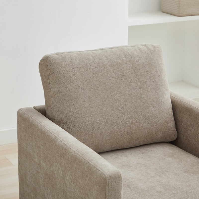 30.7"W Square Upholstered Swivel Accent Chair and Comfy Accent Single Sofa Chair, 360 Degree Club Chair, Lounge Armchair