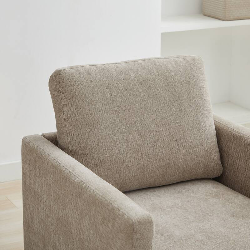 Chenille Swivel Accent Chair (Square Design)