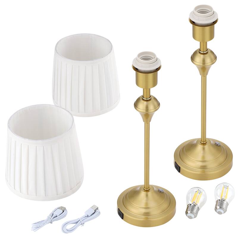 Moselle Cordless Touch Switch Rechargeable Battery Table Lamp Set of 2 - 18.1'' H