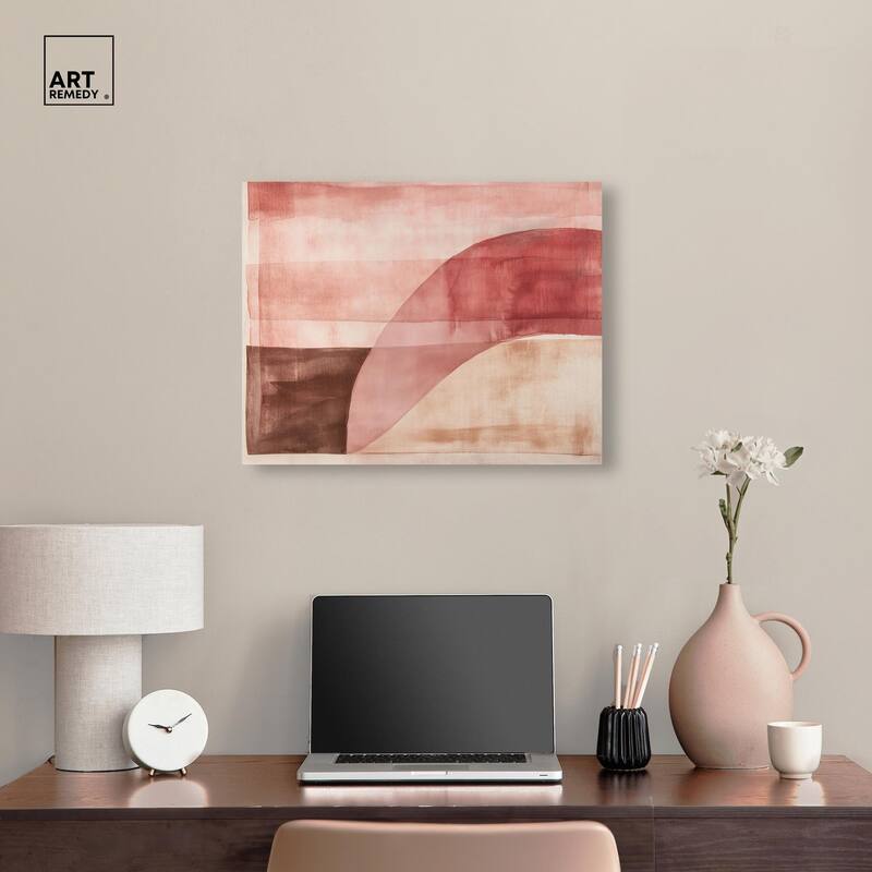 Faded Crimson Canvas by Art Remedy, Gallery Wrapped