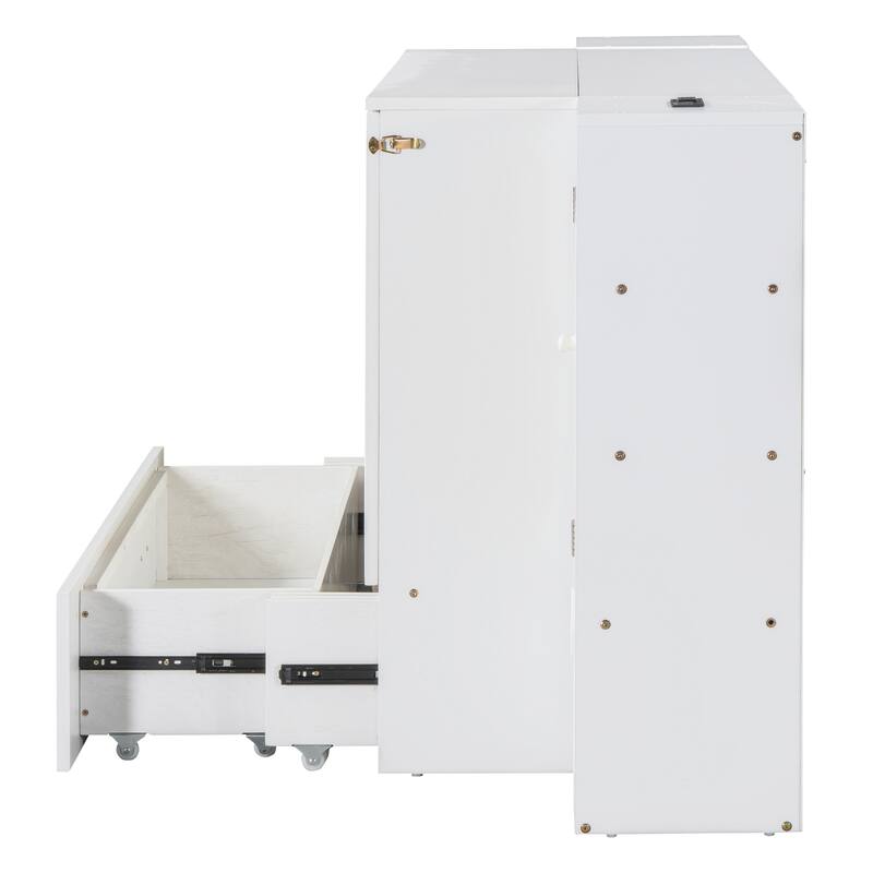 Murphy Bed Wall Bed w/Trundle, Storage Underneath, Sockets & USB Ports