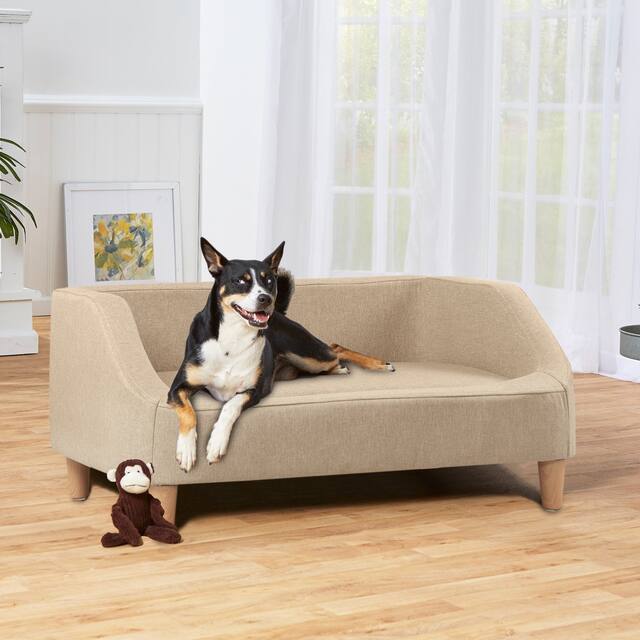 Rectangle Pet Sofa Bed With Movable Cushion - 32inch - Beige