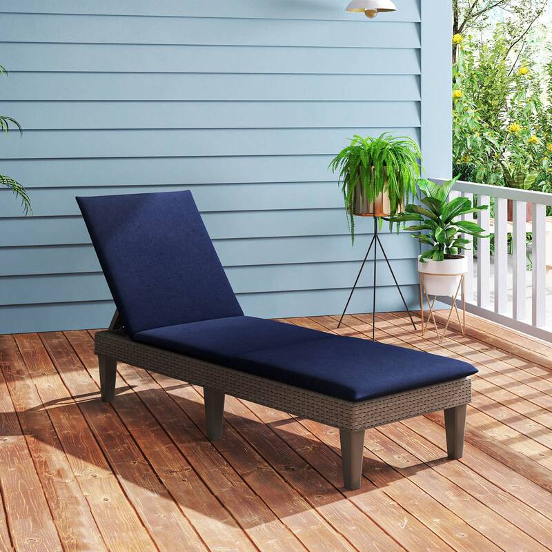 Costway Patio Lounge Chair Recliner Chair with 3-Position Adjustable - See Details - Blue