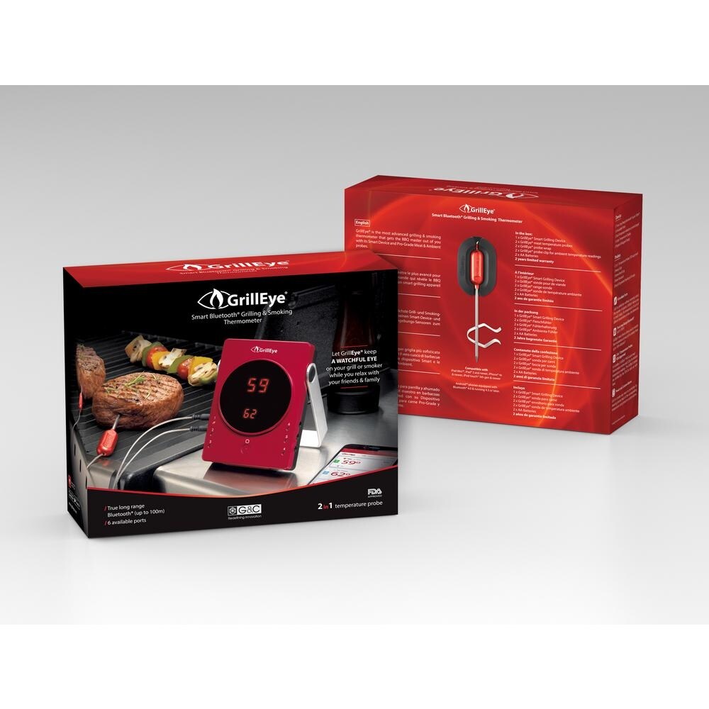 GrillEye GE0001 Smart Bluetooth Grilling Smoking Thermometer