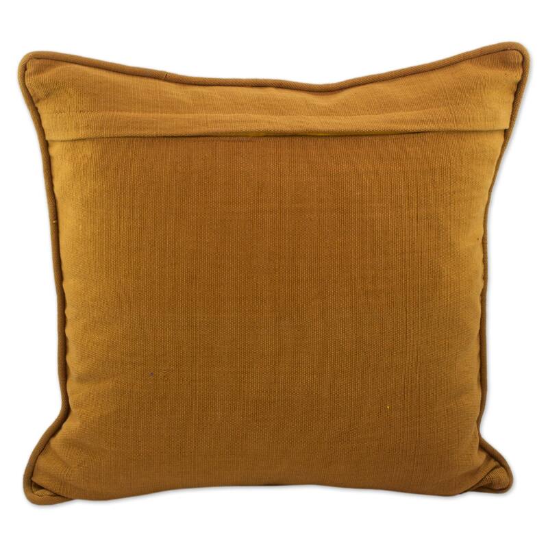 Novica Handmade Mountain Sun Cotton Cushion Cover
