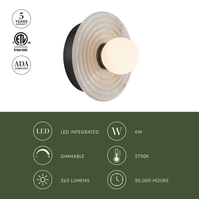 Alora Lighting WV346006 Dahlia 6" Tall LED Bathroom Sconce