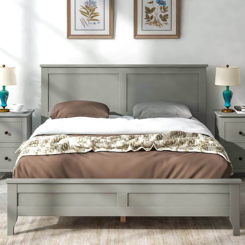 Modern Solid Wood Full Platform Bed