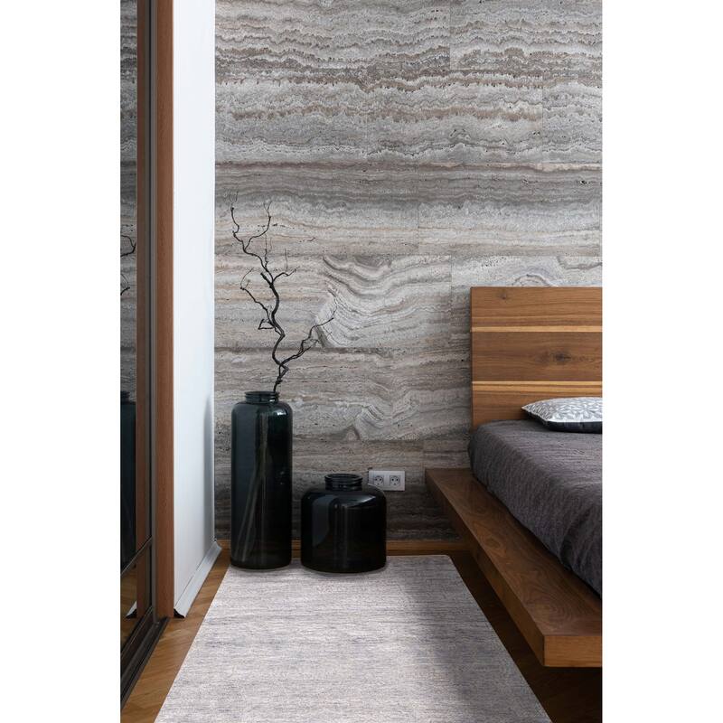 ECARPETGALLERY Hand-knotted Legacy Light Denim Blue Silk, Wool Rug - 4'0 x 10'3