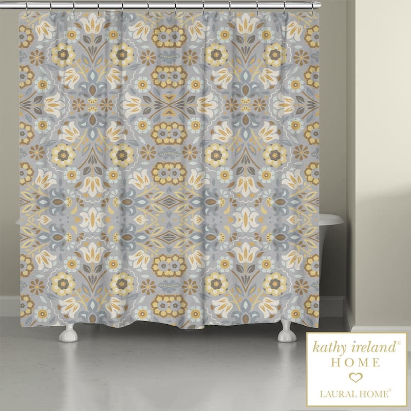 kathy ireland® HOME Indochine Gray Shower Curtain by Laural Home