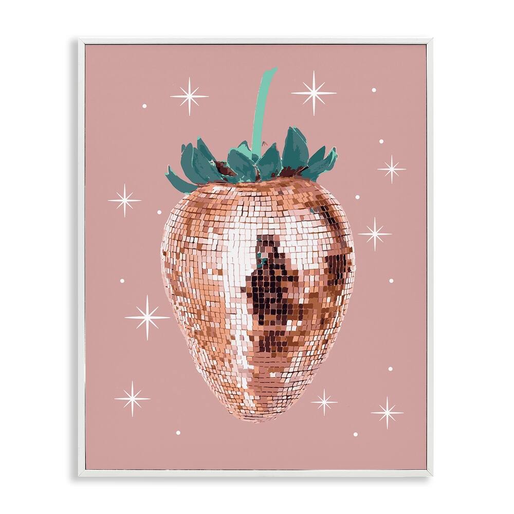 Stupell Luminous Glam Strawberry Framed Giclee Art Design By Lil' Rue