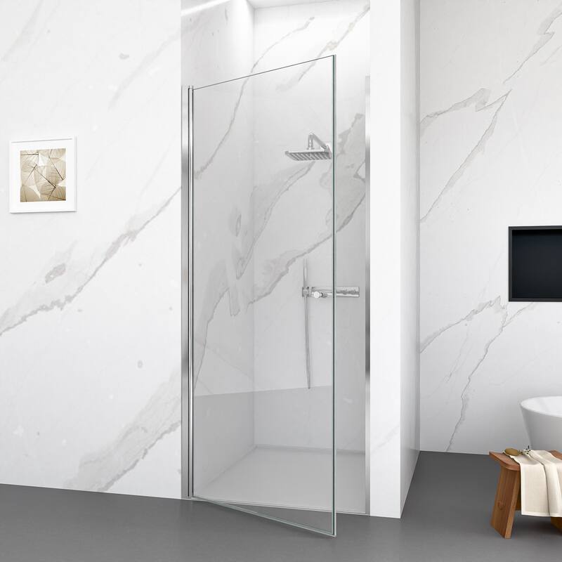 34"W x 72"H Frameless Circular Pivot Shower Door With 1/4" (6mm) Thick SGCC Tempered Glass