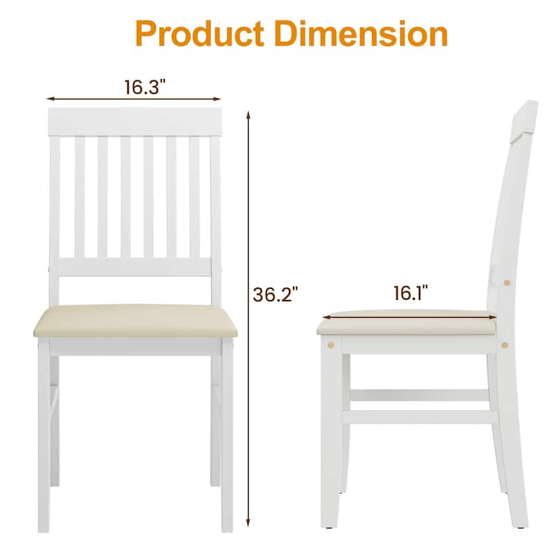 Rubber Wood Dining Chairs Set of 4