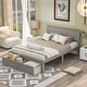 preview thumbnail 20 of 34, Twin/Full Solid Wood Bed Frame with Headboard and Storage Drawers, Kids Platform Bed Frame Twin/Full Size, No Box Spring Needed