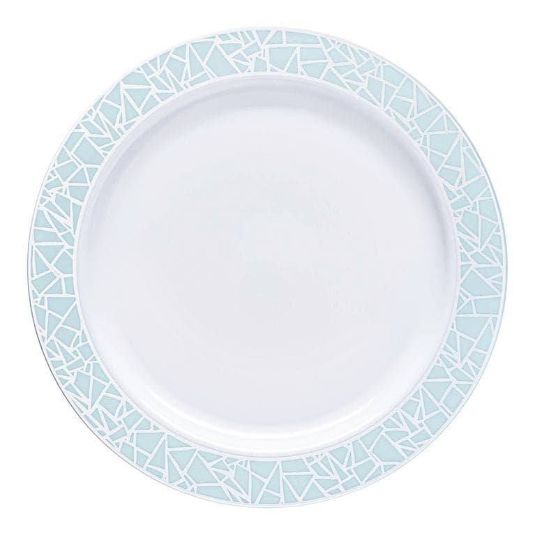 Shiny Mosaic Rim Disposable Plastic Plate Packs - Party Supplies