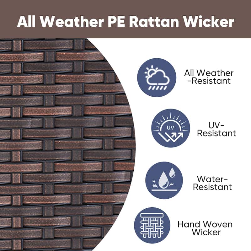 3 Piece Wicker Patio Furniture Set