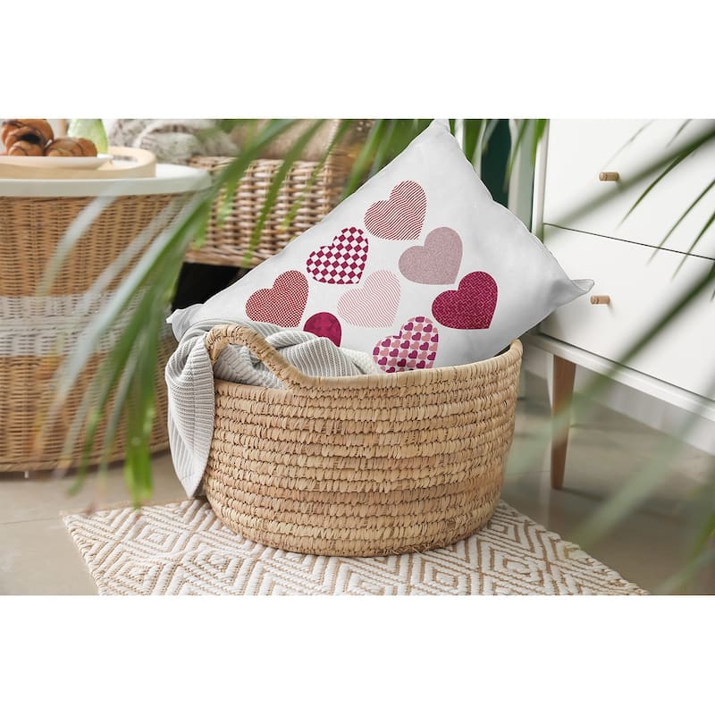 Patterned Hearts Valentines Day Decorative Throw Pillow