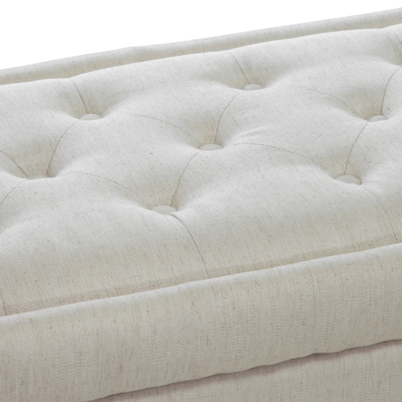 End of Bed Storage Bench Ottoman with Solid Wood legs