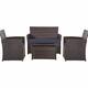 Option Blue Cushions + Brown Frame