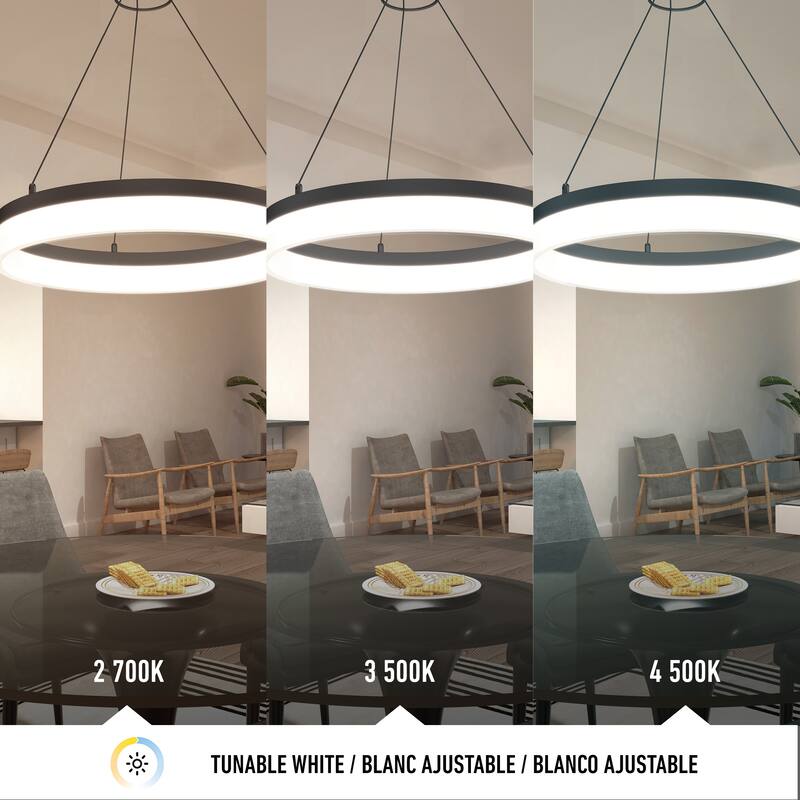 Artika Optical Ring LED Pendant Multiple CCT, Black