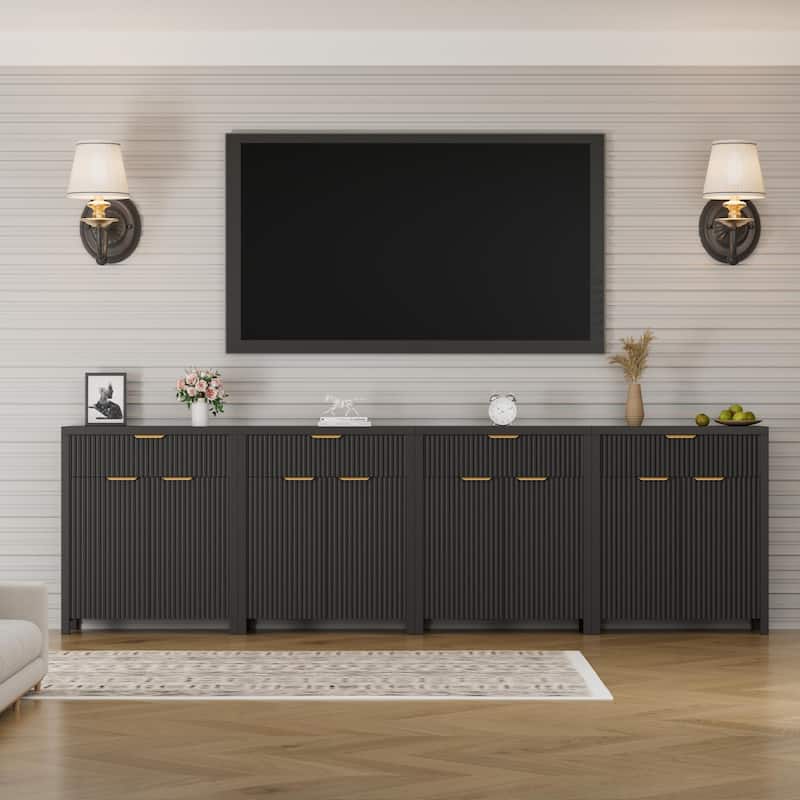 28"Sideboard Kitchen Buffet Cabinet with Drawer and Adjustable Shelf