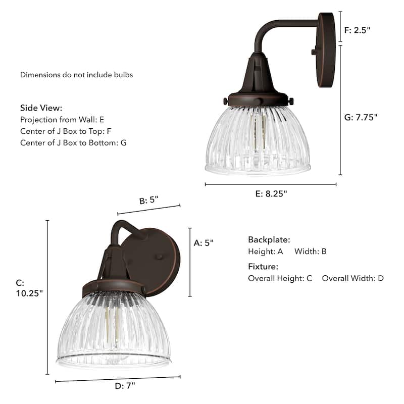 Hunter Cypress Grove 1-Light Wall Sconce - Hallway, Bathroom, Bedroom - Industrial, Transitional, Contemporary - Damp Rated!