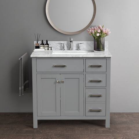 36" Single Solid Wood Bathroom Vanity Set, with Drawers