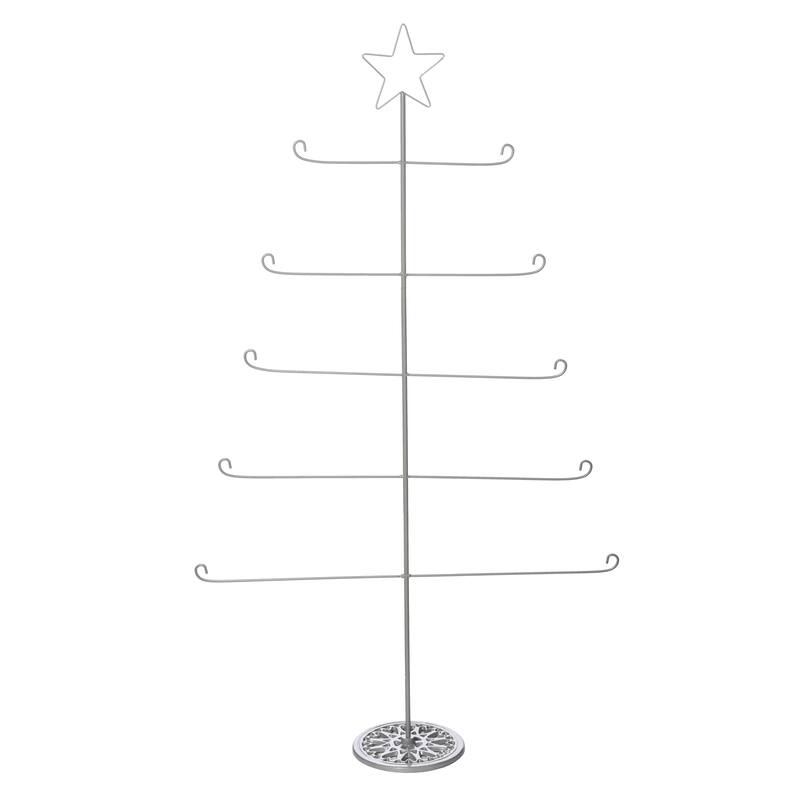 Transpac Metal 54 in. Silver Christmas Display Tree with Star
