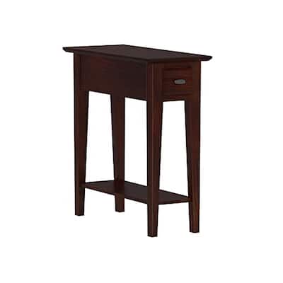 Wooden Side Table with 1 Drawer in Dark Cherry