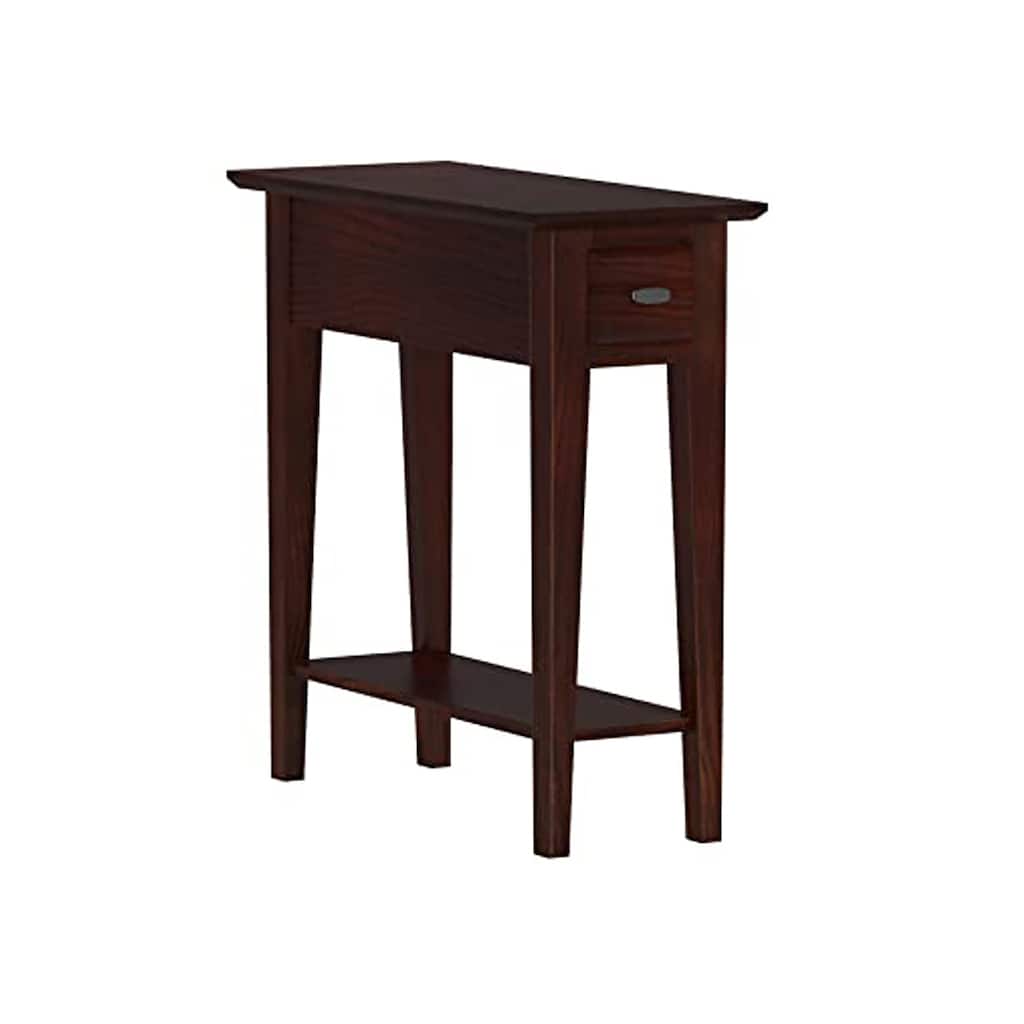 Wooden Side Table with 1 Drawer in Dark Cherry