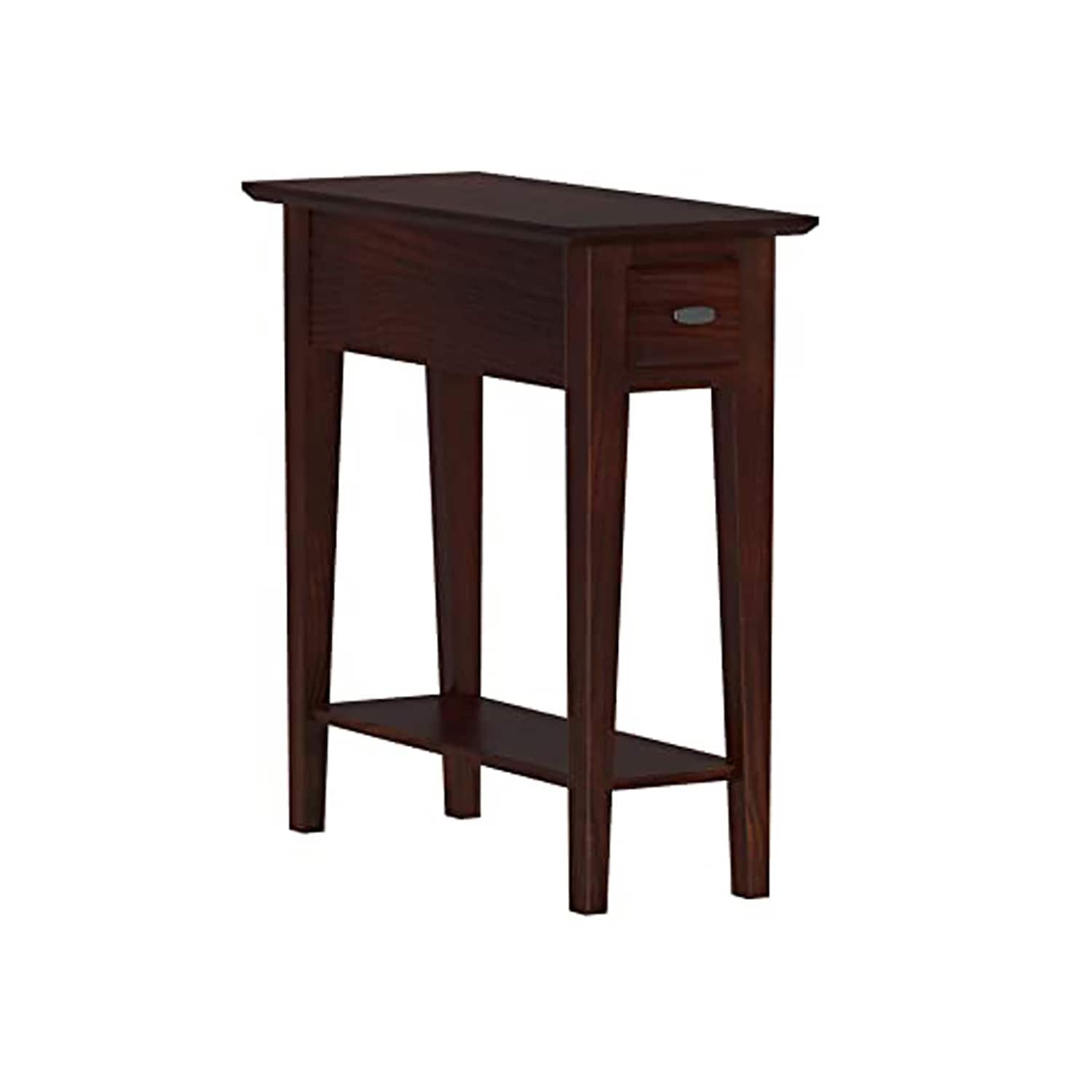 Wooden Side Table with 1 Drawer in Dark Cherry