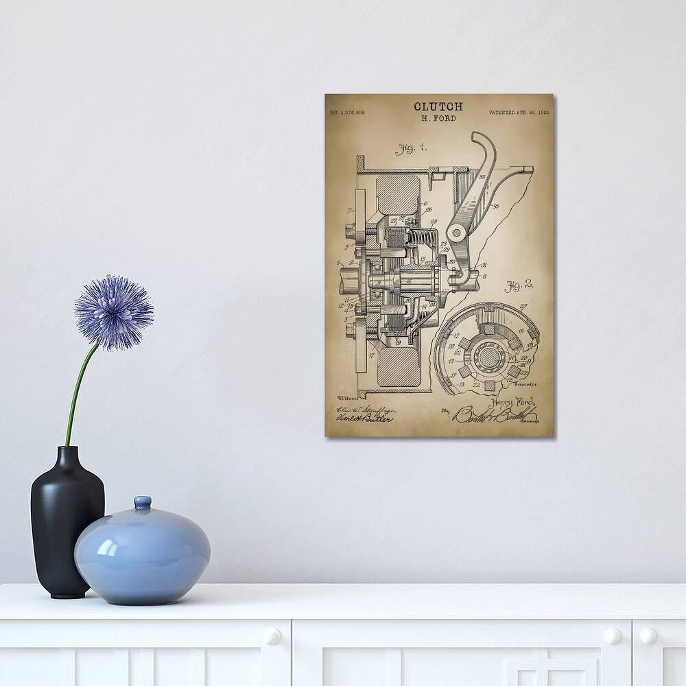 iCanvas "Ford Clutch" by PatentPrintStore Canvas Print